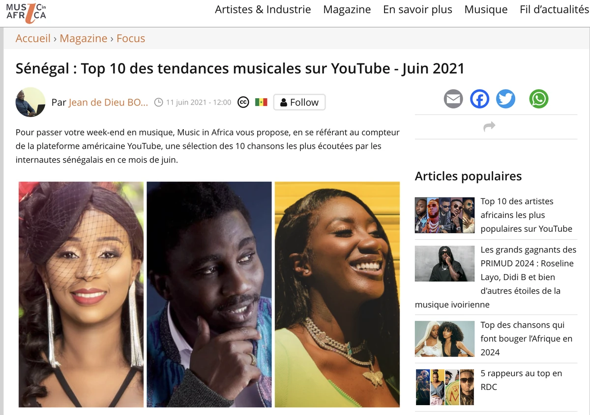 Article Top 10 Sénégal sur Debsito
